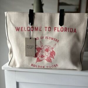 🌺 Golden Goose “Welcome to Florida – Land of Flowers” Tote Bag – SOLD OUT, NWT